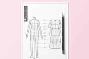 Body Template for Fashion Design A4, an Illustration by HYDNSTUDIO (Thumbnail 5 of 9)