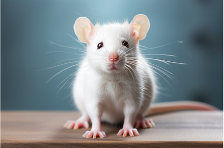 A white rat sitting on top of a, an Animal Photo by tilialucida