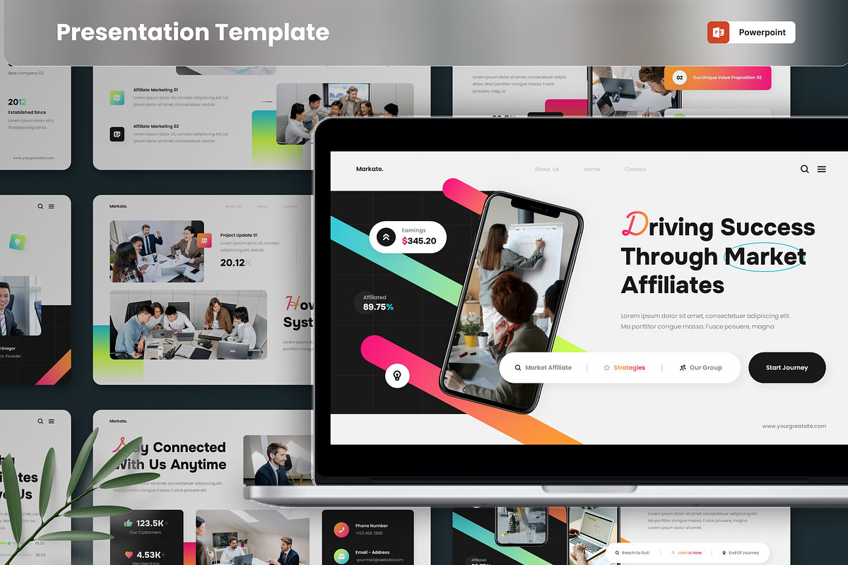 Market Affiliate PowerPoint Template, a Presentation Template by MtvtdArt (Photo 1 of 6)