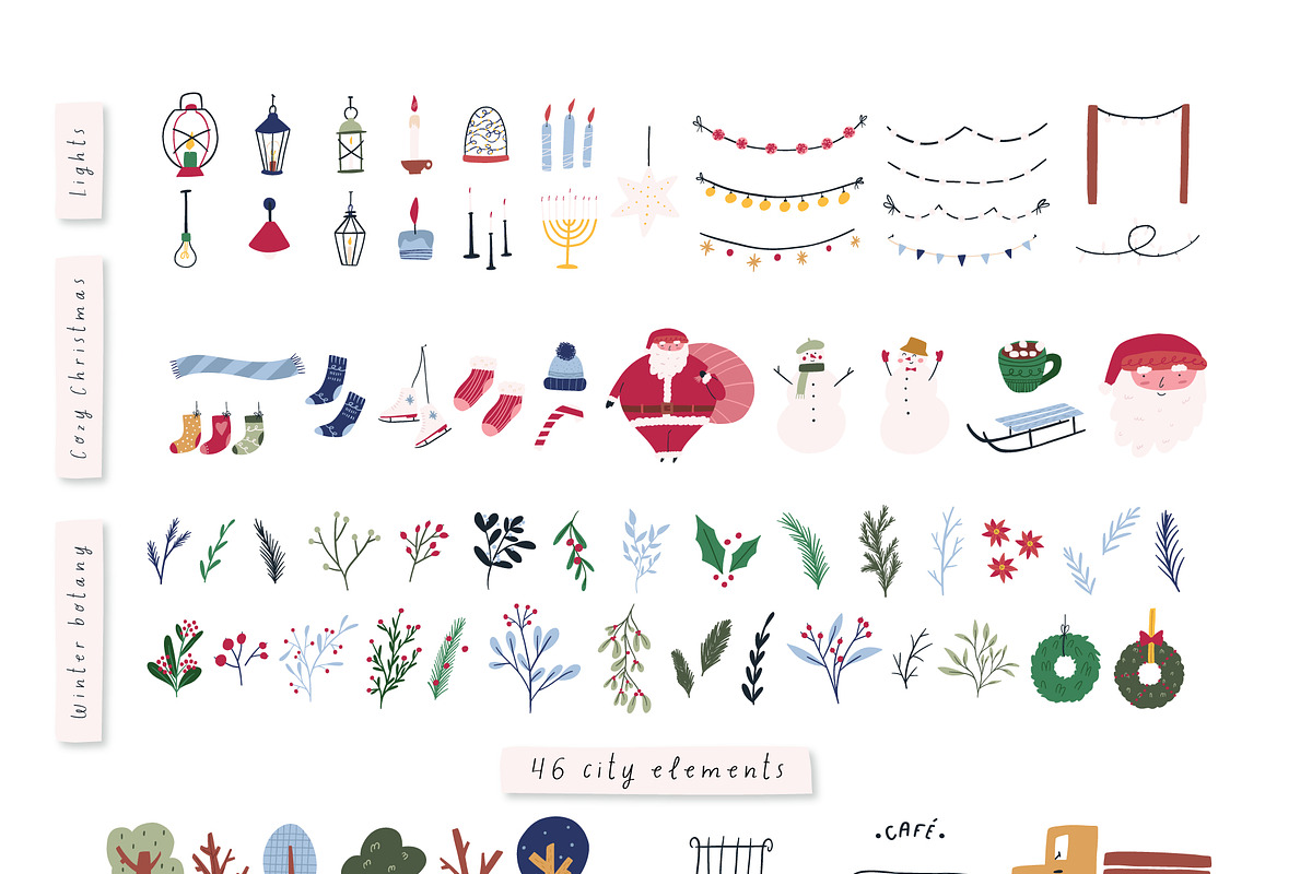 Winter city creator - vector + Canva, a Seasonal Illustration by Valerie (Photo 5 of 16)