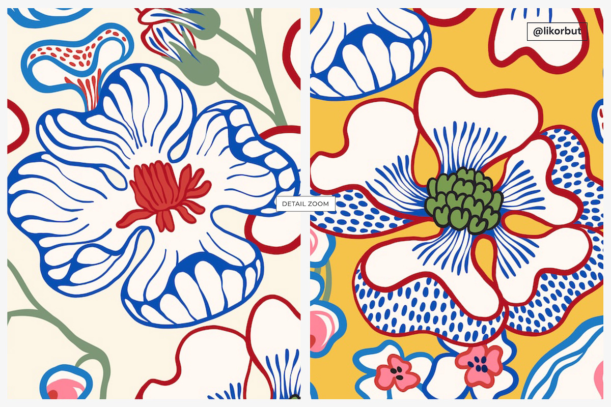 Mediterranean Bold Flower Pattern, a Pattern Graphic by likorbut (Photo 9 of 13)