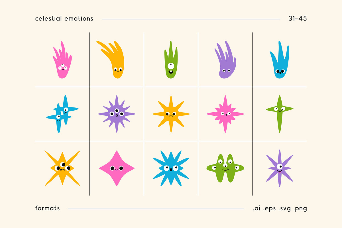 Celestial Emotions | Vector Shapes, an Object Graphic by stasylionet (Photo 6 of 8)