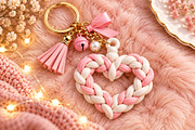 Crochet Braided Heart Keychain STL, an Object 3D Model by Layerology (Thumbnail 3 of 4)