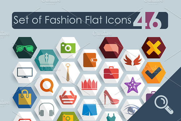 46 Fashion Flat Icons