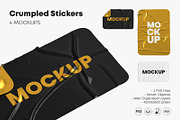 Crumpled Stickers Mockup Set, a Print Template by Graphic Bird (Thumbnail 1 of 6)