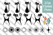 Atomic Cat Clipart, Mid Century SVG, an Object Graphic by Blynn Pippen (Thumbnail 2 of 10)