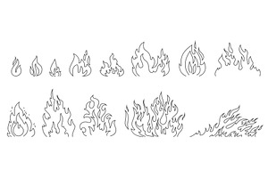 Hand drawn flame line doodle, an Object Illustration by Lemberg Vector