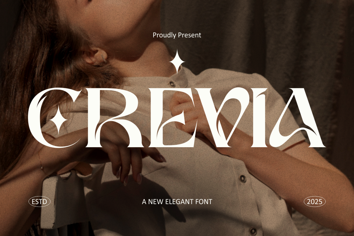 Crevia Elegant Font, a Font by PutraCetol Studio (Photo 1 of 5)