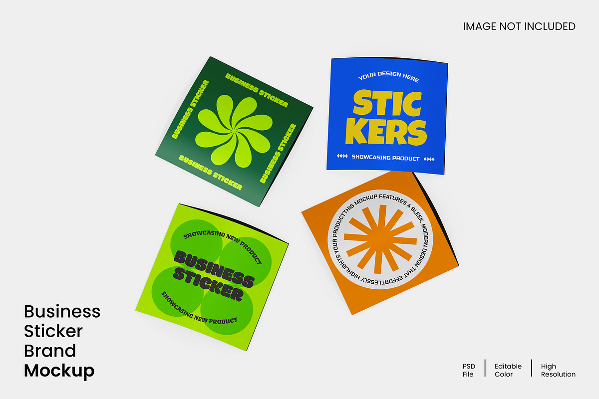 Sticker Brand Mockup, a Merchandise Mockup by Unerispace (Photo 1 of 2)