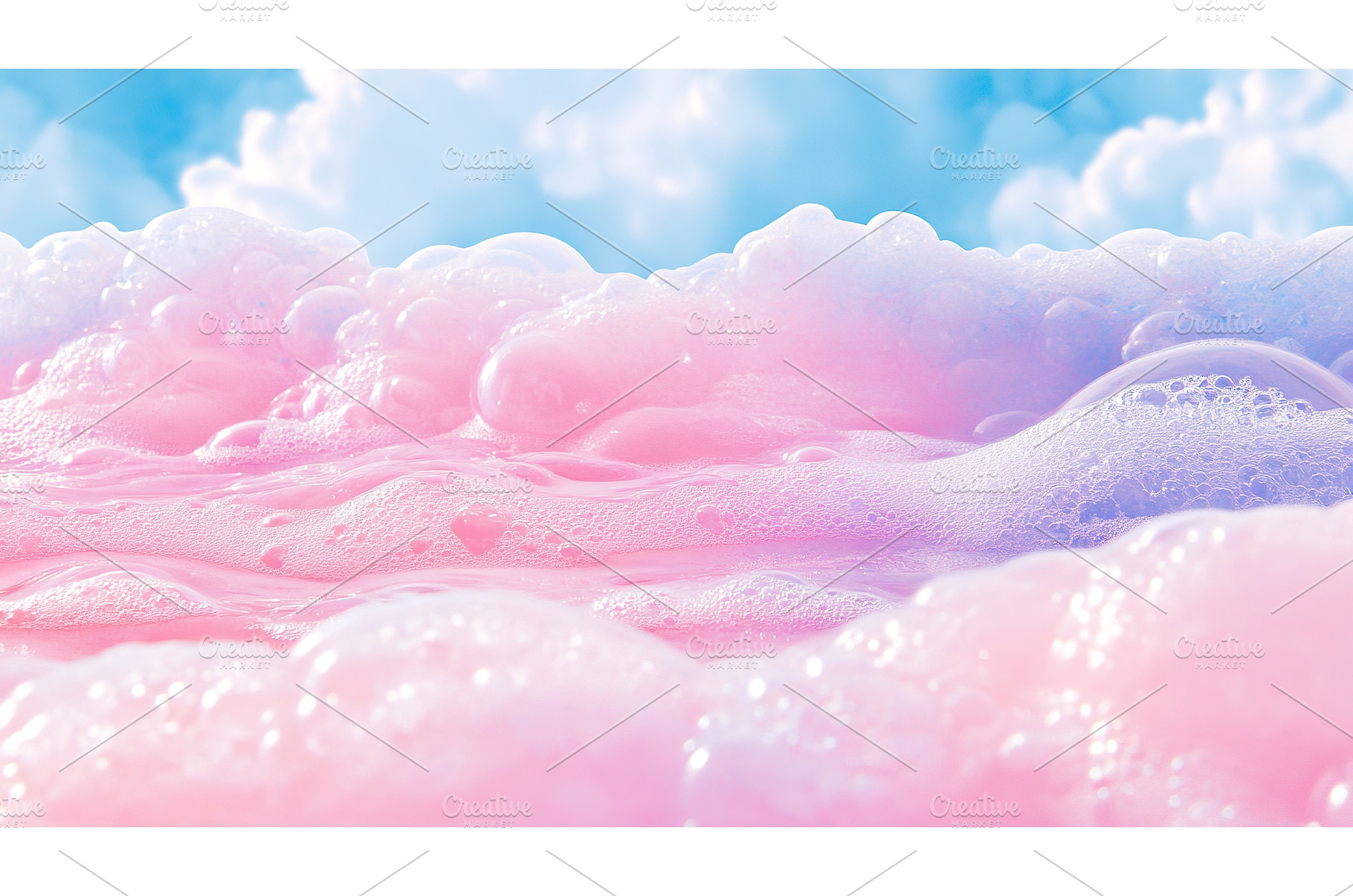 Dreamy pink and blue cloudscape with, a Nature Photo by Lermont51