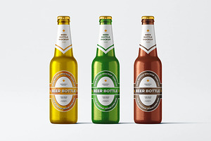 Green Beer Bottle Mockup, a Product Mockup by zpackcreative