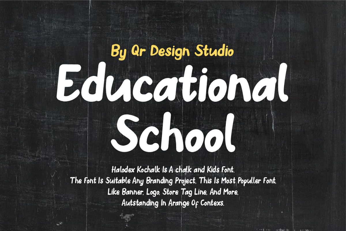 Halodex Kochalk - Kids & Chalk Font, a Handwritten Font by QR Design Studio (Photo 3 of 6)