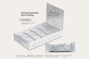 Mockup Snack Bars Box Of 10x40g