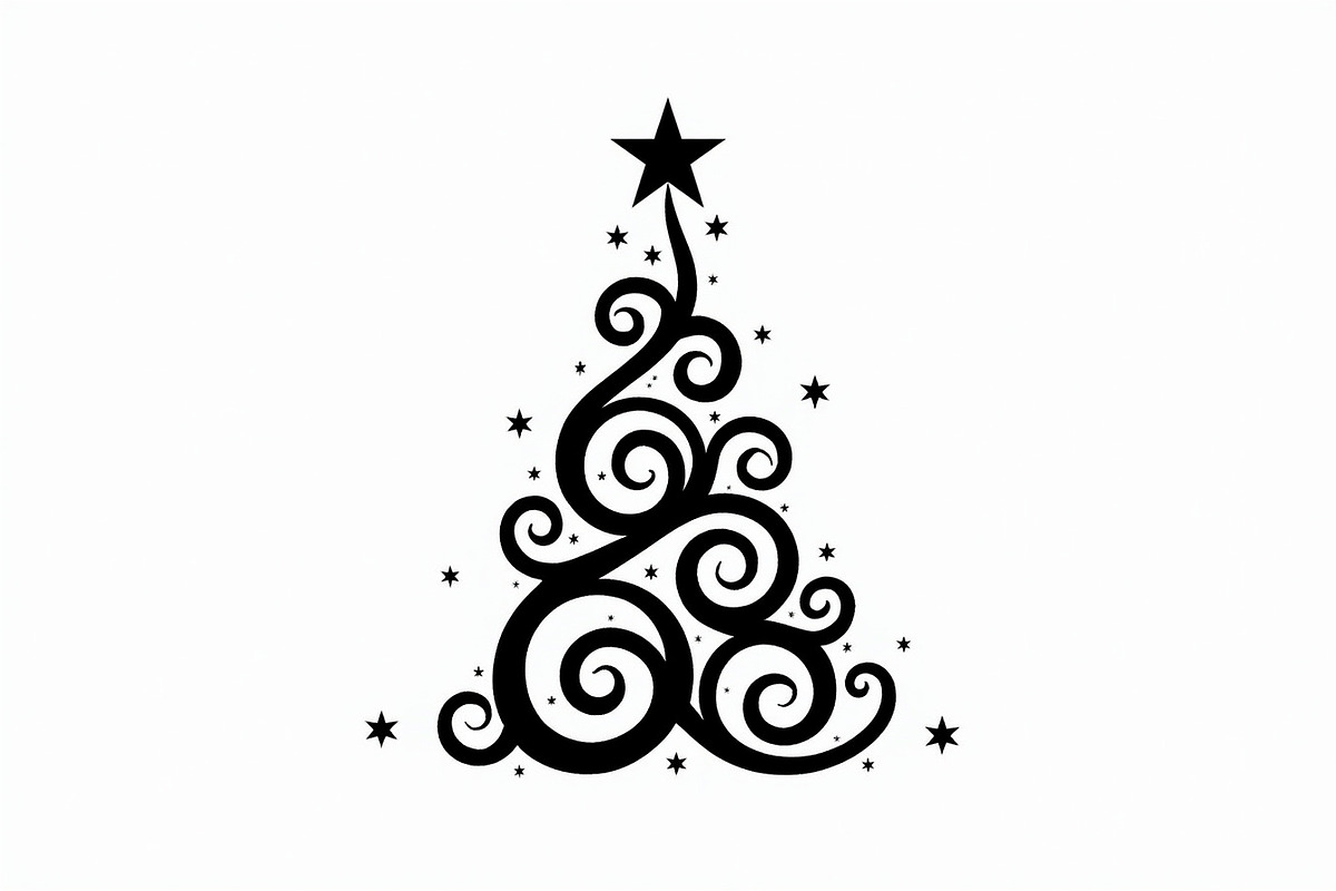 Festive Swirl Xmas Tree Bundle, an Illustration by yasushie (Photo 5 of 21)