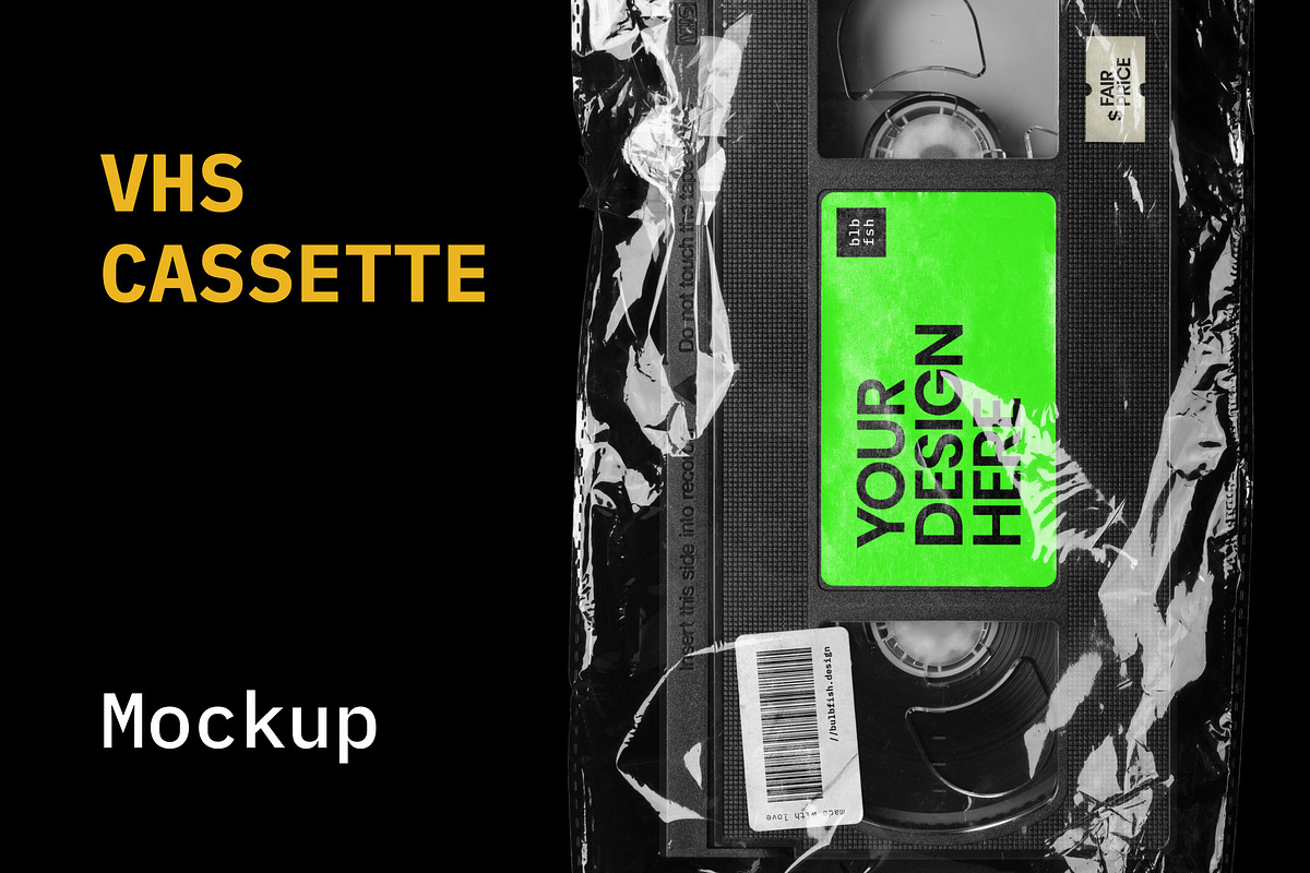 VHS Cassette Mockup, a Product Mockup by BULBFISH (Photo 1 of 8)