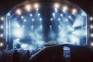 Night concert crowd and stage lights, a Holiday Photo by SkyNext