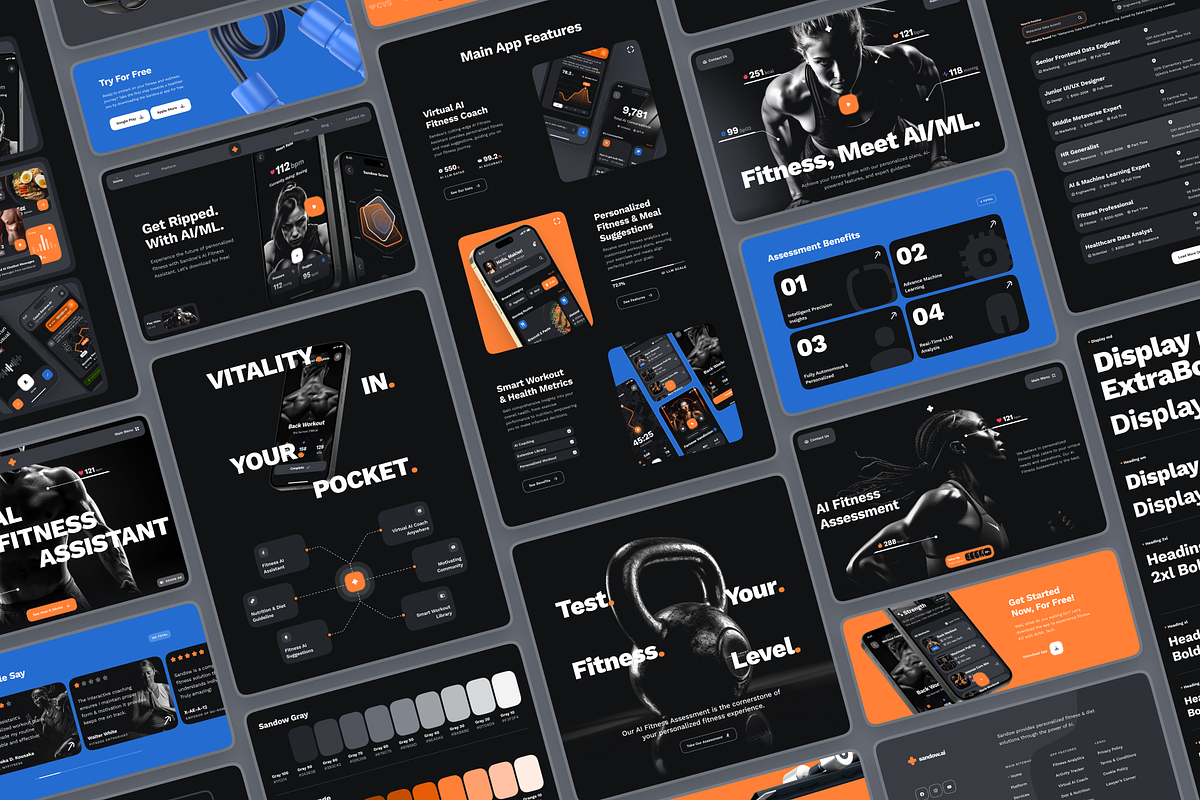 sandow: AI Fitness & Diet Website, a Landing Page Template by strangehelix.bio (Photo 8 of 9)