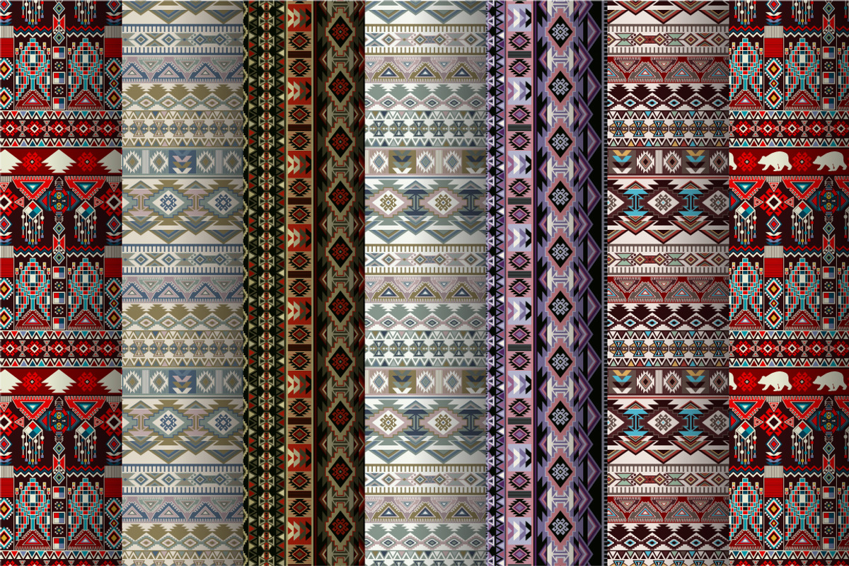 7 Aztec Patterns, a Pattern Graphic by Sunny_Lion
