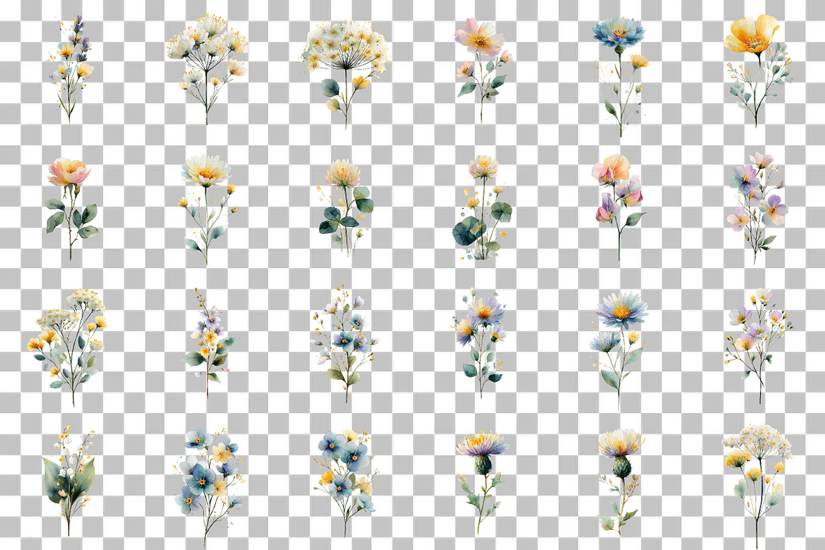 Watercolor Delicate Wildflower Clipa, an Illustration by DreamCafeArt (Photo 3 of 7)
