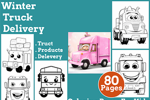 Winter Truck Delivery Coloring Pages