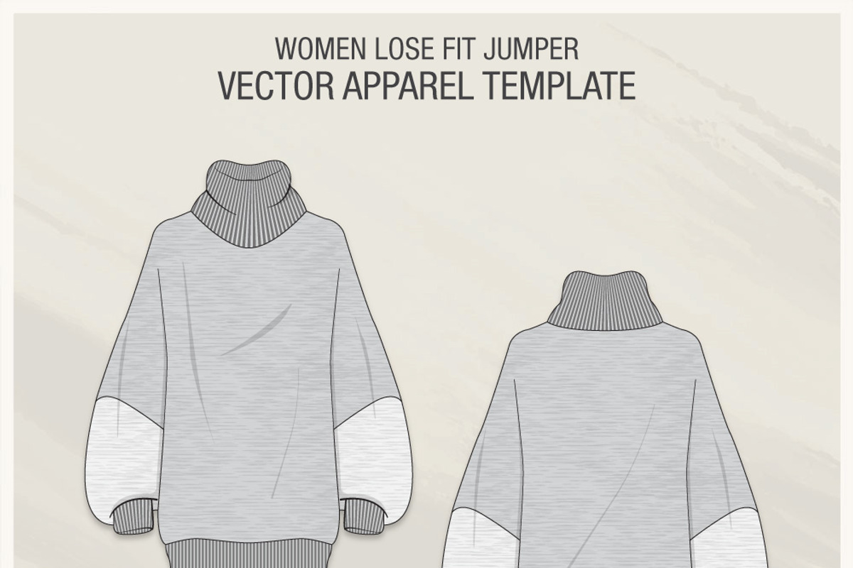 Women Lose Fit Sweater Fashion Flat, a Sport Illustration by VECFASHION