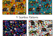 Sugar Skull Cats (ESP, PNG, JPG), an Animal Illustration by Sveta Aho (Thumbnail 2 of 3)