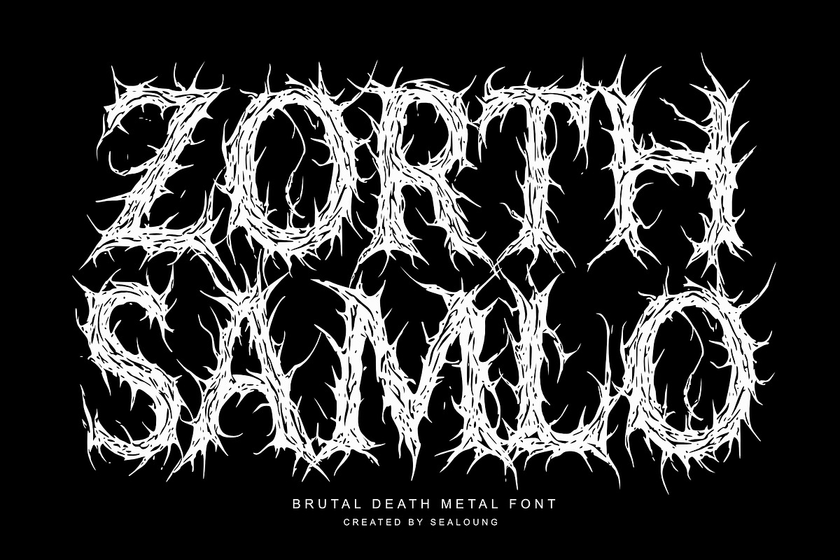 Zorth Samlo - Death Metal Font, a Blackletter Font by Sealoung (Photo 1 of 8)