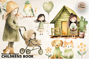 Watercolor Boho Childrens' Book Art