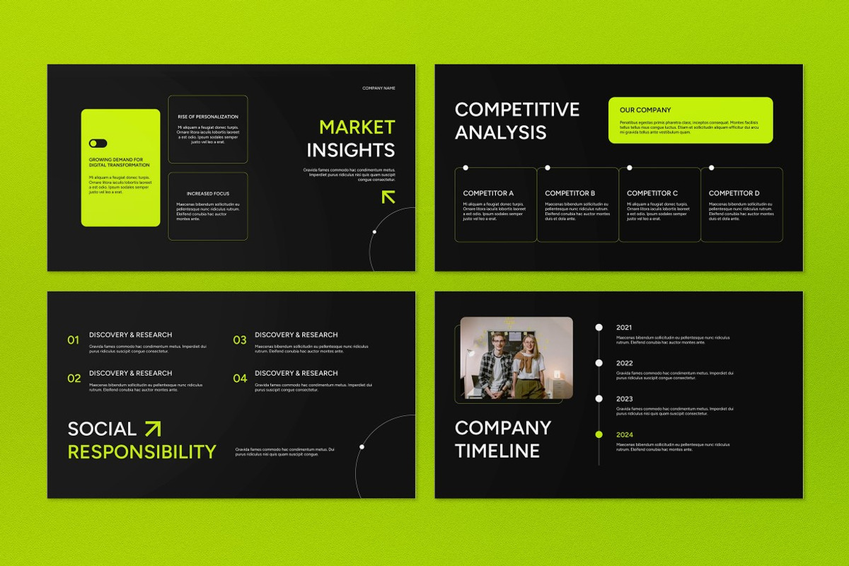 Black Company Profile Google Slide, a Presentation Template by graphicook (Photo 4 of 5)