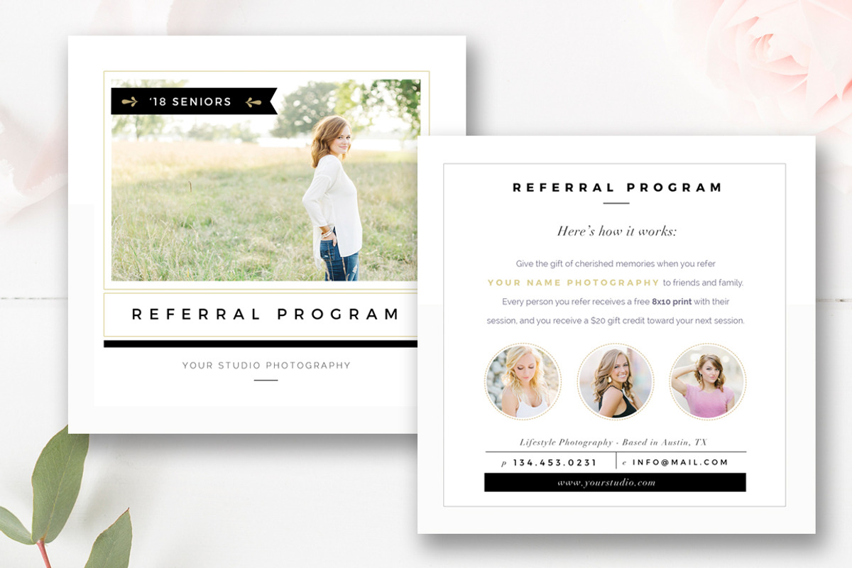 Photographer Referral Card Template, a Card Template by By Stephanie Design (Photo 2 of 3)