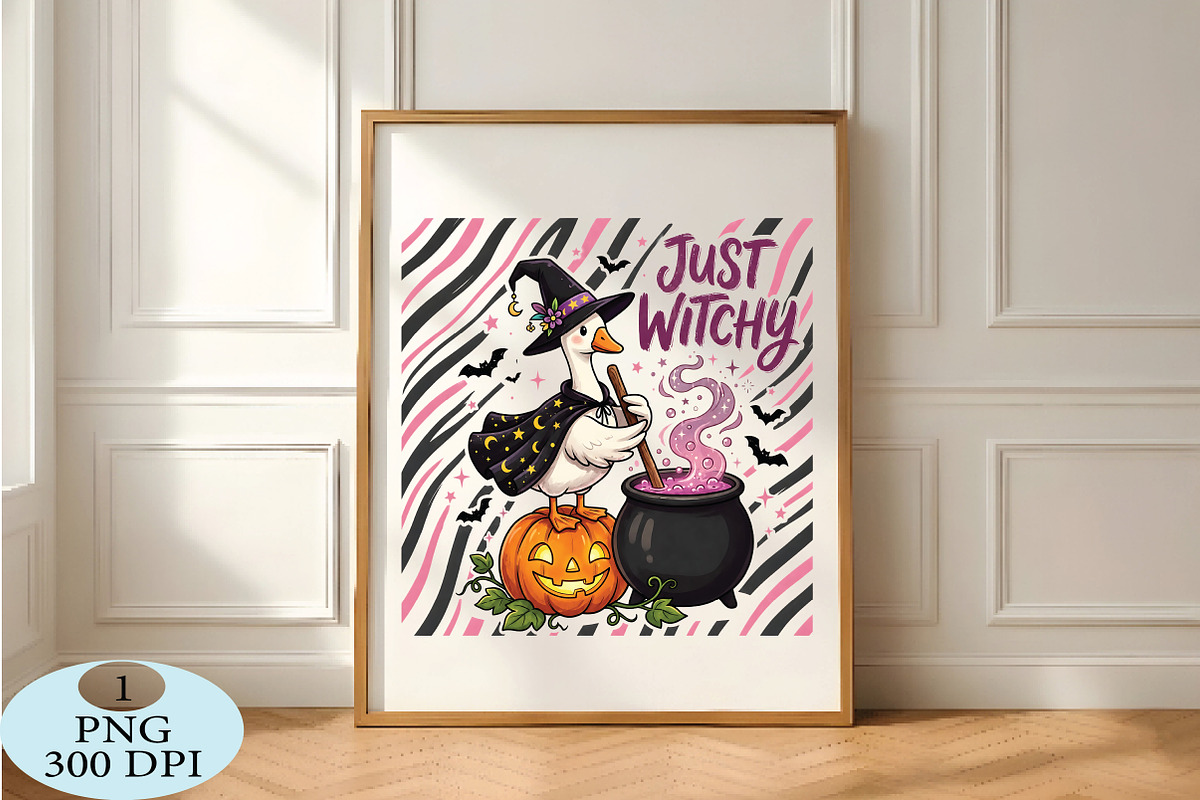 Just a Witchy Goose Halloween PNG, a Seasonal Illustration by Daily.Designs (Photo 5 of 5)