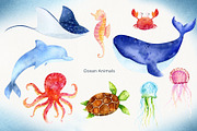 Mermaids and Under sea animals, an Animal Illustration by Watercolor Nastasia Art (Thumbnail 3 of 19)