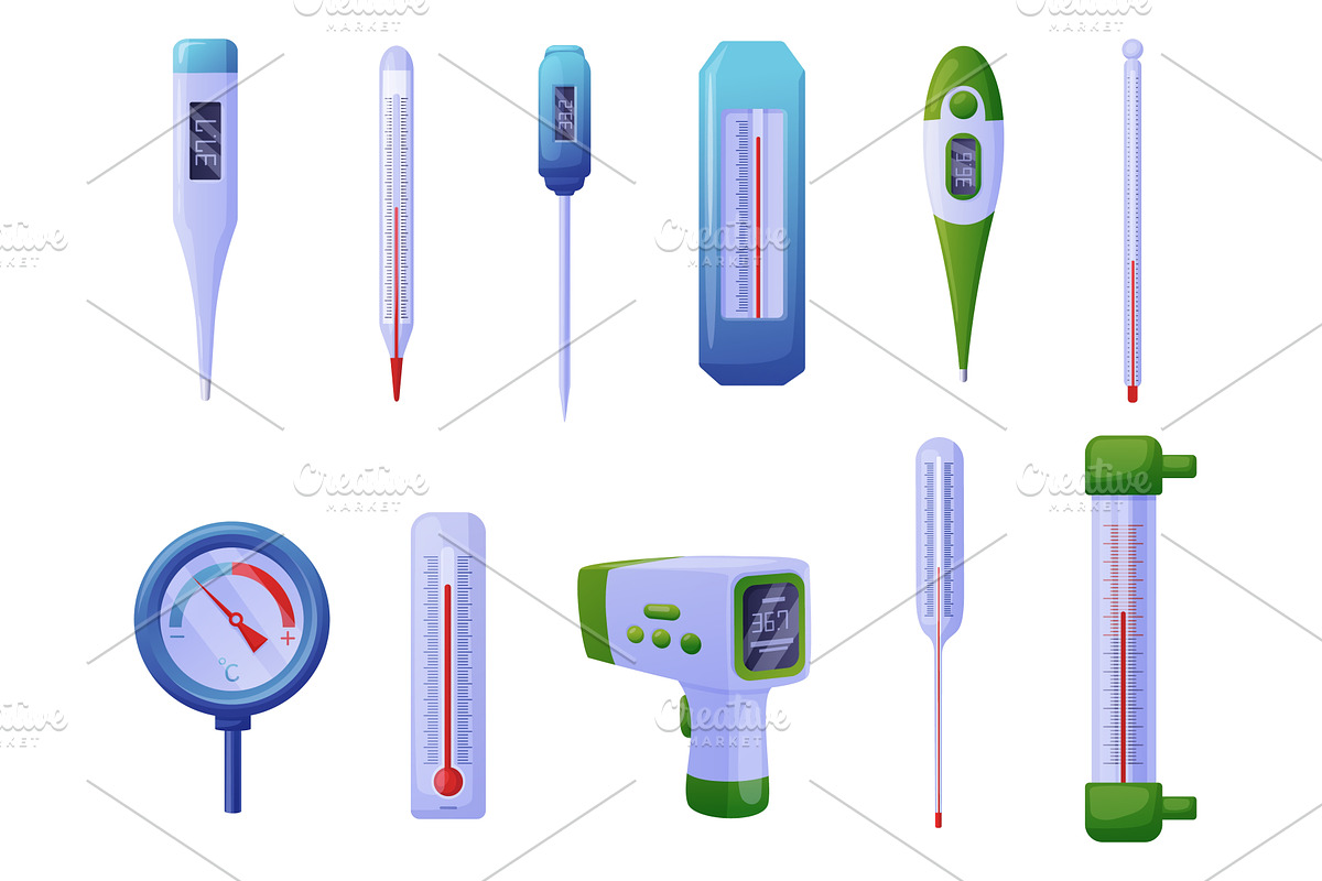 Thermometers types. Isolated, a Technology Illustration by LadadikArt