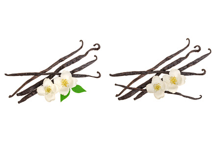 Vanilla sticks with flower and leaf, a Food & Drink Photo by NataPhoto
