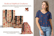 Medieval Mythical Creatures, a Pattern Graphic by Elen-Lane (Thumbnail 2 of 9)