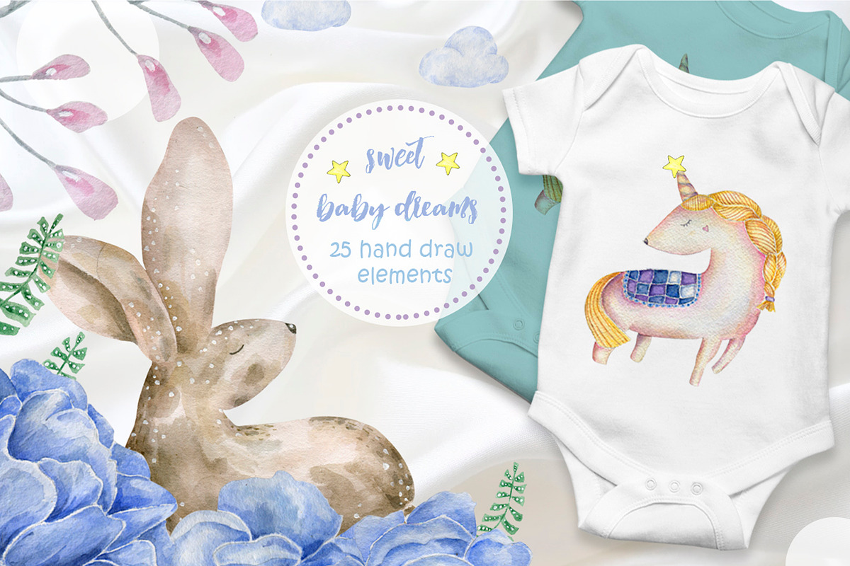 Baby Dreams Watercolor cute animals, an Animal Illustration by Ann Art Houze (Photo 8 of 8)