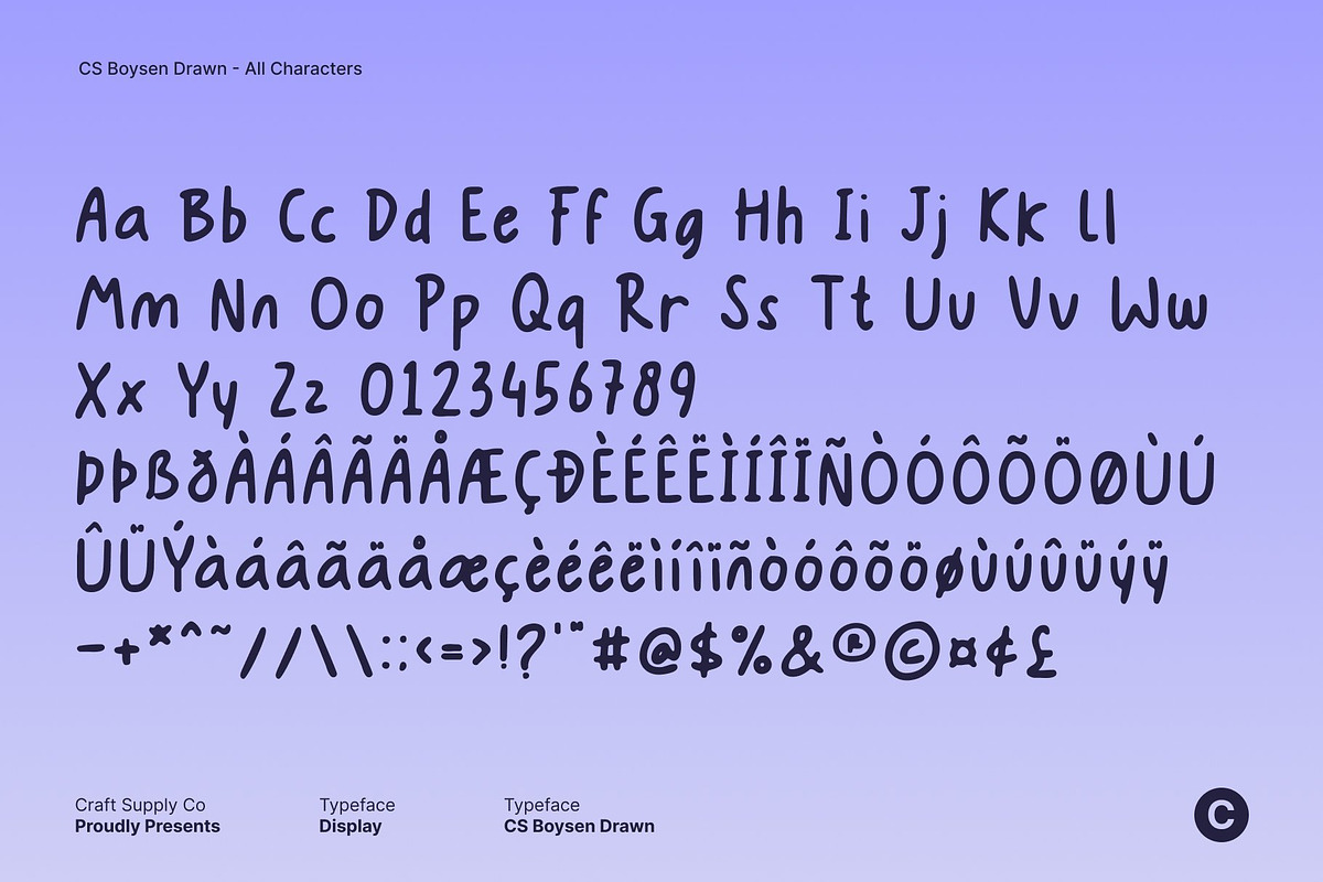 CS Boysen Drawn, a Handwritten Font by Craft Supply Co. (Photo 8 of 8)