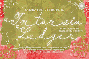 Intarsia Ledger - Artisan Script, a Script Font by Setara Langit CreativeStd