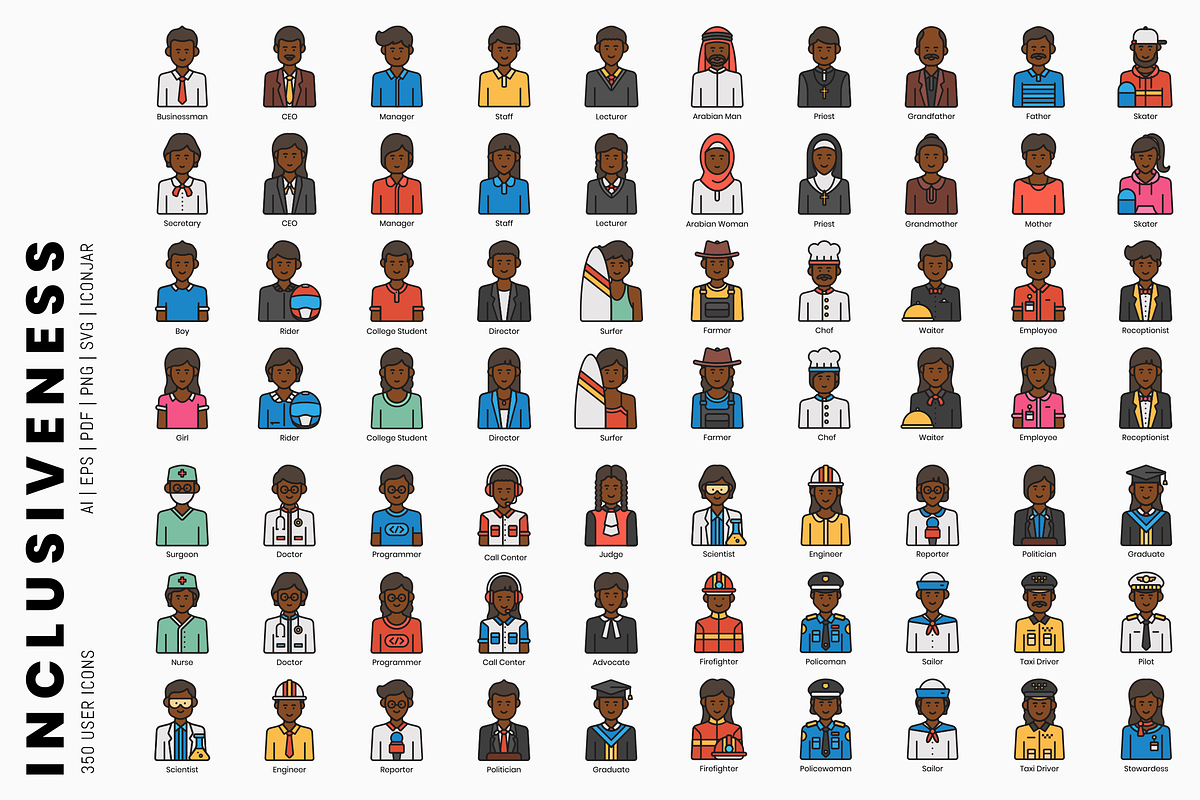 Inclusiveness - 350 User Icons, an Icon by Flat Icons (Photo 2 of 5)