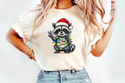 Funny Raccoon Christmas Design, an Illustration by Watercolor design (Thumbnail 3 of 3)