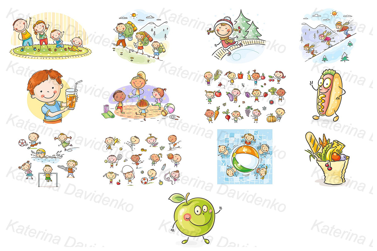 Kids and families doing sports, an Education Illustration by Bubert Art (Photo 3 of 5)