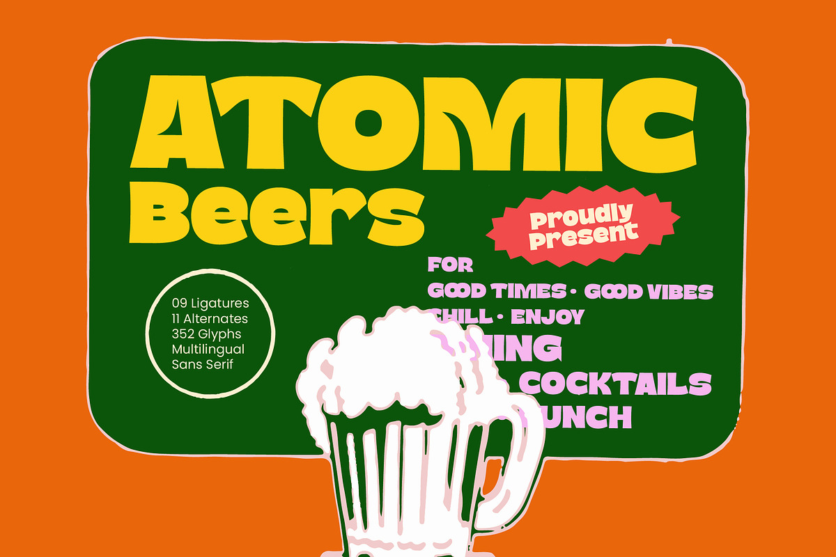 Atomic Beers Bold Sans Display Font, a Sans Serif Font by timelesstype.co (Photo 1 of 15)