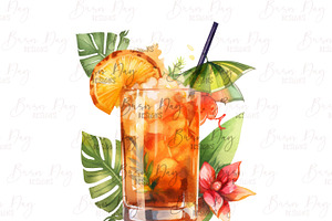 Watercolor Cocktail & Drinks Clipart