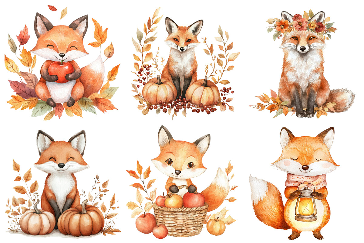Autumn Fox Sublimation Clipart Png, an Illustration by CitraGraphics (Photo 4 of 6)