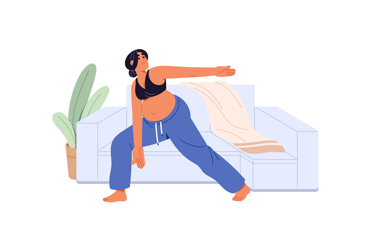 Pregnancy sport exercise, yoga set, a Person Illustration by PaperTrident (Photo 7 of 12)