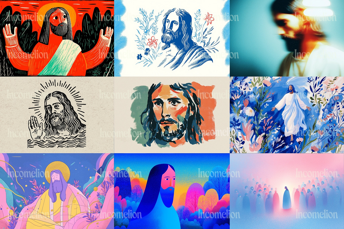 200 Jesus Christ Illustrations, a Person Illustration by Incomelion (Photo 13 of 20)