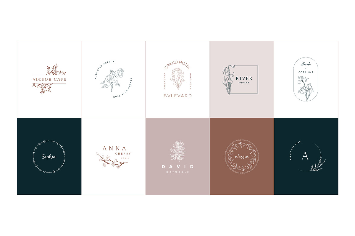 50 Botanical Floral Logos, a Branding & Logo Template by Graphicdome (Photo 5 of 10)