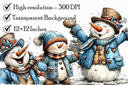 Funny Christmas Snowman Clipart, an Illustration by Libby Wishes (Thumbnail 7 of 7)