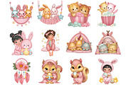 Slumber Party Easter Clipart, an Illustration by DreamArtGraphic (Thumbnail 2 of 5)