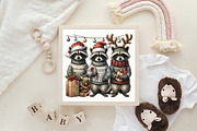Raccoon Elf Trio Christmas PNG, an Illustration by CraftArtStudio (Thumbnail 4 of 4)